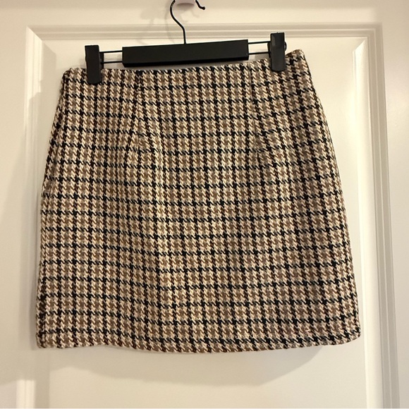 Blu Pepper Tweed Mini Skirt-Black and Tan, Wool blend NWT - Picture 2 of 6